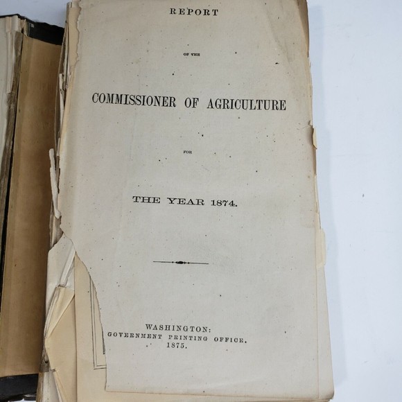 Antique 1875 Commissioner of Agriculture Report for 1874 to Pres U.S. Grant - Picture 8 of 12